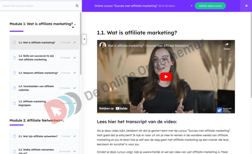 Succes met Affiliate Marketing | Copyright deonlineondernemer.nl